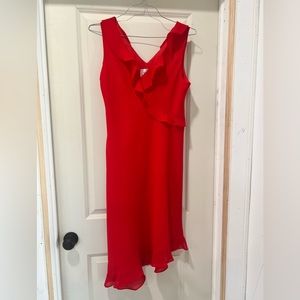 Donna Ricco Red Flowy Asymmetrical Dress